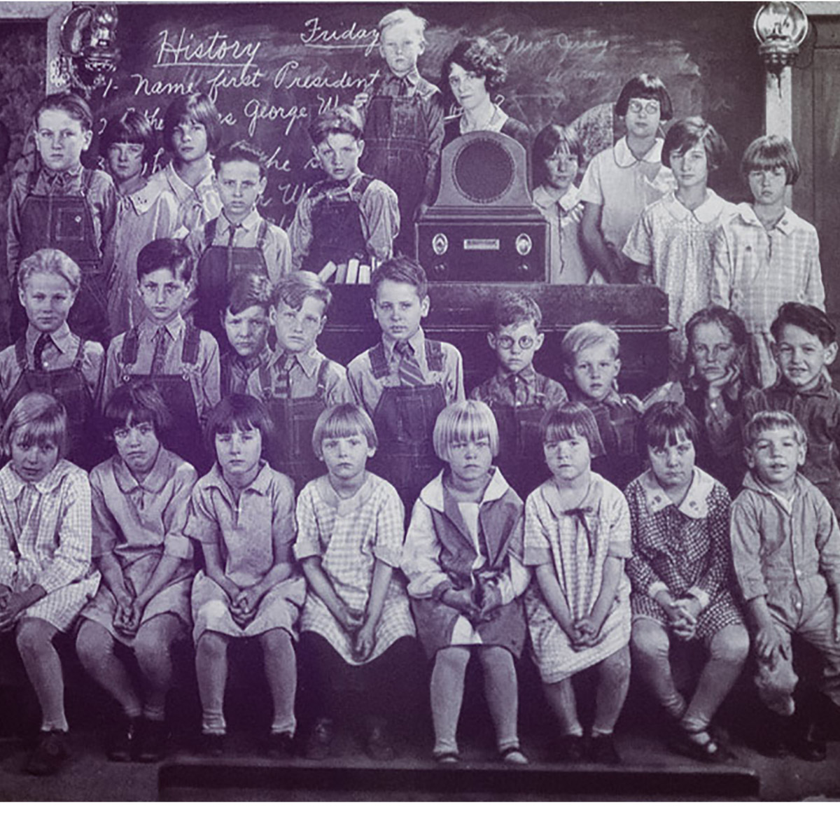 Black and white photo of former Children's Home residents.